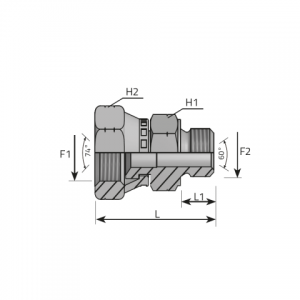 Adapter swivel female JIC – metric male with 60° cone. (AFGJ..MM)